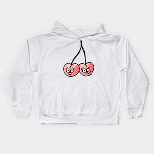 Happy, Connected Twin Cherries Kids Hoodie